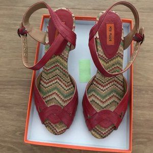 Miz Mooz Red Women's Sandal Ankle Strap  Size 8